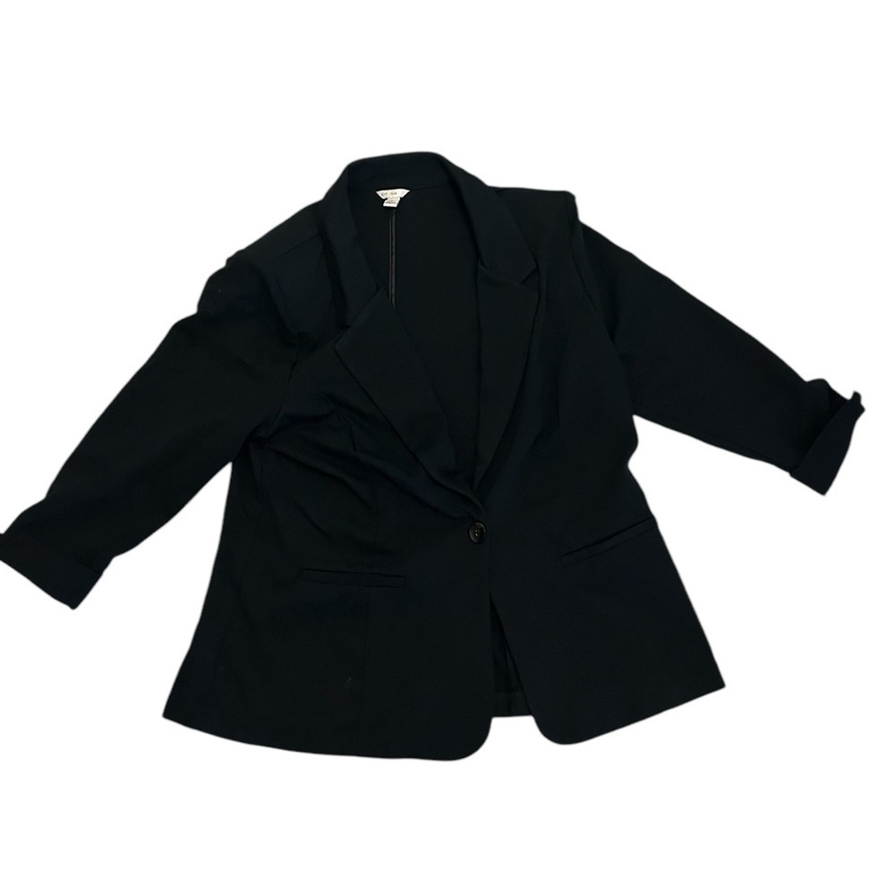 Est 1946 Jacket Womens Large Blazer Stretch Single Breasted 1 Button‎ Black - Picture 2 of 4